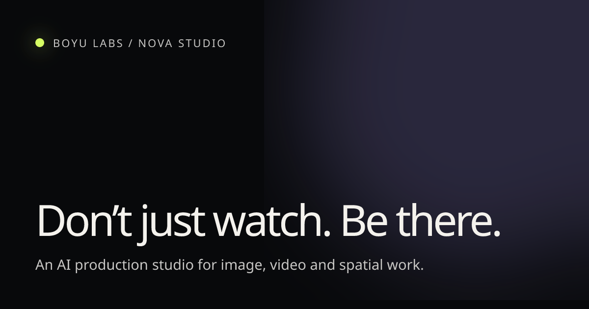 Nova Studio — an AI production studio for image, video and spatial work